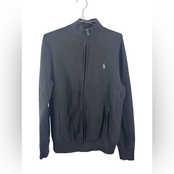 Polo Ralph Lauren full-zip knit jacket with a mock neck and embroidered logo. - Picture 2 of 6